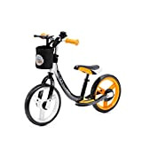 Kinderkraft Bicicletta SPACE, Bici Senza Pedali In Metallo, Poggiapiedi Per Bambini, Arancione, 84 x 36 x 59 cm