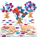 Kit Albero Cuore Baker Ross (confezione da 5)- Creativi articoli artigianali di San Valentino per bambini da realizzare e decorare.