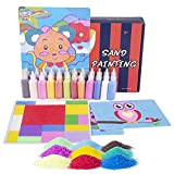Kit artistico per pittura sulla sabbia con 50 fogli di varie carte illustrate e 24 bottiglie di sabbie colorate, giocattoli ...