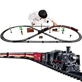 Kit modello di treno elettrico per bambini, con suoni realistici del treno, fumo leggero, facile da montare, kit di rotaie ...
