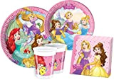 Kit Party Tavola Disney Princess Dreaming per 24 Persone (112 pezzi: 24 piatti carta Ø23cm, 24 piatti carta Ø20cm, 24 ...