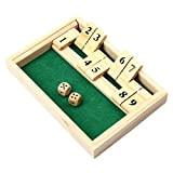 Kitchnexus Shut The Box - Set di 2 giocatori, fattoria in legno, gioco da bere, per serate, bar, gnole, gioco ...