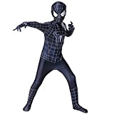 Kitimi costume spider bambino，spider miles morales costume da supereroe con maschera in tessuto e guanto，spider costume cosplay per halloween, natale, ...