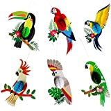 Kiwochy Decorazioni Uccelli Tropicali 6 Pezzi per Pappagallo Hawaii Decorazioni per Feste Tropicali Estive Forniture per Feste Decorazioni Appendere per ...