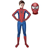 KJHGVBM Costume Spiderman Bambino,Costumi Spiderman Adulto Far from Home,Halloween Carnival Spiderman Classic 3D Stampa Supereroe Cosplay Amazing Maschera,3-14 Anni Costume ...