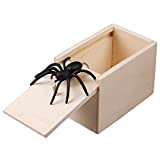 Klinkamz 1 PCS Wooden Prank Spider Scare Box Case Joke Realistico Divertente Sorpresa Gag Toy