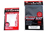 KMC Hyper Mat Sleeve Black (80-Pack) + 100 Pochettes Card Barrier Perfect Size Soft Sleeves Value Set ! by