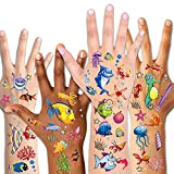 KonSait Tropicale Pesce Tatuaggi Temporanei per Bambini, Impermeabile Tatuaggio Tattoos Adesivi per Bambini Bambina Ragazzi Regalo Festa di Compleanno Bomboniere ...