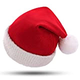 KONVINIT Cappello Babbo Natale Bambino Cappello Rosso Natale Bambina ragazzino cappello natale maglia cappello babbo natale bebe