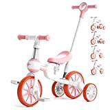 KORIMEFA 5 in 1 Triciclo Bambini Triciclo con Maniglia Bicicletta Senza Pedali con sedile regolabile e pedale staccabile per Bambini ...