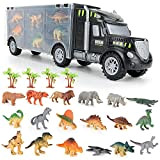 kramow Dinosauri Macchinine Giocattolo,Giocattolo per Bambini 3 4 5 6 Anni,Camion del Trasportatore con Dinosauri e Animali Giocattoli,23 PCS