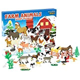 KreativeKraft Calendario dell'Avvento 2022 Bambini 24 Giocattoli Dinosauri(Multicolore Farm animals)