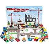 KreativeKraft Calendario dell’Avvento Bambino Macchinine 2022 con 24 Sorprese per Bambini Giocattolo Bimbo 3+Anni (Construction Truck)