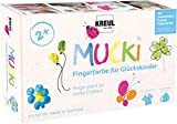 KREUL 23050 - Vernice a dita Mucki per bambini fortunati, 6 x 50 ml in giallo, rosa, blu diamante, verde, ...