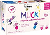 KREUL 23051 - Vernice a dita Mucki per bambini reali, 6 x 50 ml in bianco, rosa polvere di fata, ...