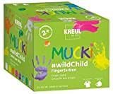 KREUL Mucki 2305 - #wildChild Set di pittura a dita di alta qualità con 8 barattoli di vernice a base ...