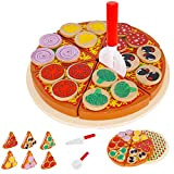 KRUZZEL Pizza Party Gioco di Legno Cibo simulato Pizza Fai-da-Te Giochi di Ruolo Giocattoli per Bambini Apprendimento e Regalo educativo ...