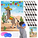 KUUQA Pin the Tail on the Donkey Party Game, Forniture per feste di asino messicano, Decorazioni per feste di compleanno, ...