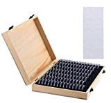 Kyrio - Scatola portamonete in legno, può contenere 100 monete, organizer con capsule rotonde in plastica, per collezionisti di monete, ...