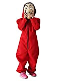 La CASA di Carta Costume da Rapinatore Salvador Dali Cosplay per Bambini Halloween Carnevale (no Maschera), 7-9 anni