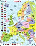 Larsen K2 Mappa politica dell'Europa, edizione Italiano, Puzzle Incorniciato con 48 pezzi