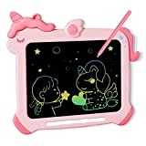 Lavagna LCD per Bambini Unicorno Colorato Schermo Doodle Board Giocattolo Educativo Compleanno per Bambine 3 4 5 6 7 Anni