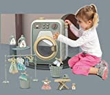 Lavatrice per Bambini con Vestiti Bambole e Accessori da Lavare - Giocattolo Bambini funzionante e con luci e Suoni