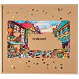 LAVIEVERT Tavolo puzzle girevole a 360 gradi con Lazy Susan, 93 cm, puzzle quadrato con superficie antiscivolo per fino a ...