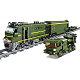 LDB SHOP Technic - Kit di costruzione ferroviaria, 1174 pezzi, tecnica City treno merci, modello con binari, treno tecnico con ...