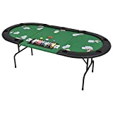 Lechnical Tavolo da Poker Piegabile in 3 per 9 Giocatori Ottagonale Verde,Tavolo Giochi Multifunzione,Panno Verde da Gioco