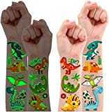 Leesgel Tatuaggi per Bambini Dinosauri , 10 Fogli Tatuaggi Temporanei Luminosi per Bambini Ragazzi Dinosauro Compleanno Decorazioni Bomboniere, Articoli per ...