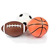 Legami - Set di 3 Mini Palloni, Mini Ball Set, 12x3,7 cm, Pallone da Calcio, Pallone da Football Americano e ...
