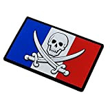 LEGEEON Jolly Roger France Drapeau Flag Pirate PVC Rubber Patch