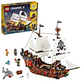 LEGO 31109 Creator Galeone dei Pirati, Set 3 in 1 con Nave Giocattolo, Locanda e Isola del Teschio, Minifigure e ...