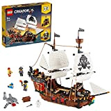 LEGO 31109 Creator Galeone dei Pirati, Taverna e Isola del Teschio, Set da Costruzione 3in1 e Idea Regalo