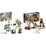 LEGO 76944 Jurassic World La Fuga del T. rex, con Dinosauro Giocattolo, Elicottero e 3 Minifigure & 76945 Jurassic World ...