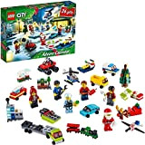 LEGO City Calendario dell'Avvento 2020, Mini Set di Costruzioni Natalizie con Micro Veicoli, Slitta di Babbo Natale e Tavola, 60268