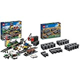 Lego City Trains Treno Merci, Motore Alimentato A Batteria, Per Bambini Dai 6 Anni In Poi, Connessione Bluetooth Rc, 3 Carrozze & City Trains Binari, 20 Pezzi Set Accessori Di Espansione, 60205