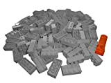 LEGO Classic. 100 Pezzi 2 x 4 Pietre con separatore per Pietra (Grigio Chiaro)