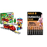 LEGO DUPLO Town Treno a Vapore per Bambini, Luci e Suoni + Duracell LR03 MN2400 Plus AAA, Batterie Ministilo Alcaline, Confezione da 8