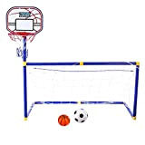 Leic Stand di Calcio e Basket 2 in 1 Set di Giochi educativi per attività Sportive Indoor e Outdoor per ...