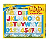 Lena 65821 - Lavagna magnetica Ape Maja con 26 lettere magnetiche e 10 cifre magnetiche, motivo magnetico, con lettere e ...