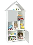 leomark Libreria per bambini con 10 scomparti - Super Capanna - Casa delle bambole in legno, Scaffale ideale per giocattoli, ...