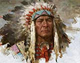 leomuzi Capo indiano Chief Old Leader Man Ritratto Wild West Dipingere con i numeri, semplice regalo per famiglie e bambini, ...