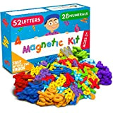 Lettere e numeri magnetici per bambini e bambini – Magneti alfabeto premium per frigorifero e lavagna cancellabile a secco – ...