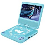 Lettore DVD portatile Frozen 2, schermo rotante da 7 "per bambini, telecomando, Elsa, Disney, caricabatteria per auto, porta USB, batteria ...