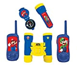 Lexibook Brothers Nintendo Super Mario-Set Completo per Bambini-Walkie-Talkies 120m, Binocolo, Bussola, Torcia, Blu/Giallo