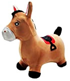 Lexibook- Cavallo da Salto Gonfiabile, Pompa Manuale Inclusa, Plastica sicura e Durevole, Marrone, Colore