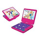 Lexibook compatible - Barbie Portable DVD Player 7 rotative screen with USB port and earphones (DVDP6BB)
