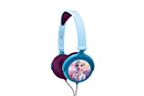 LEXIBOOK HP010FZ - Cuffie stereo bambini Disney Frozen, design Anna/Elsa, Potenza sonora limitata, archetto regolabile, pieghevoli, Blu/Blu chiaro